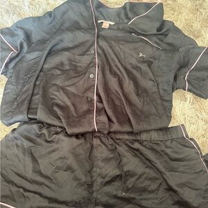 Victoria's Secret Black Sleepwear with Pink Accents